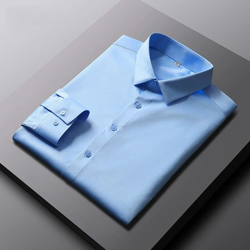 Iron-Free Solid Color Business Shirt