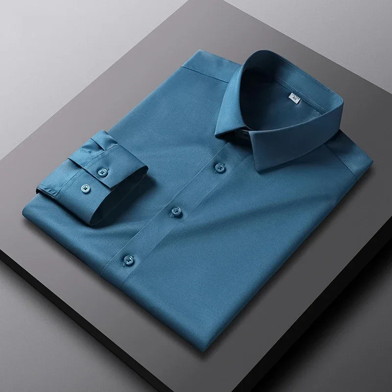 Iron-Free Solid Color Business Shirt