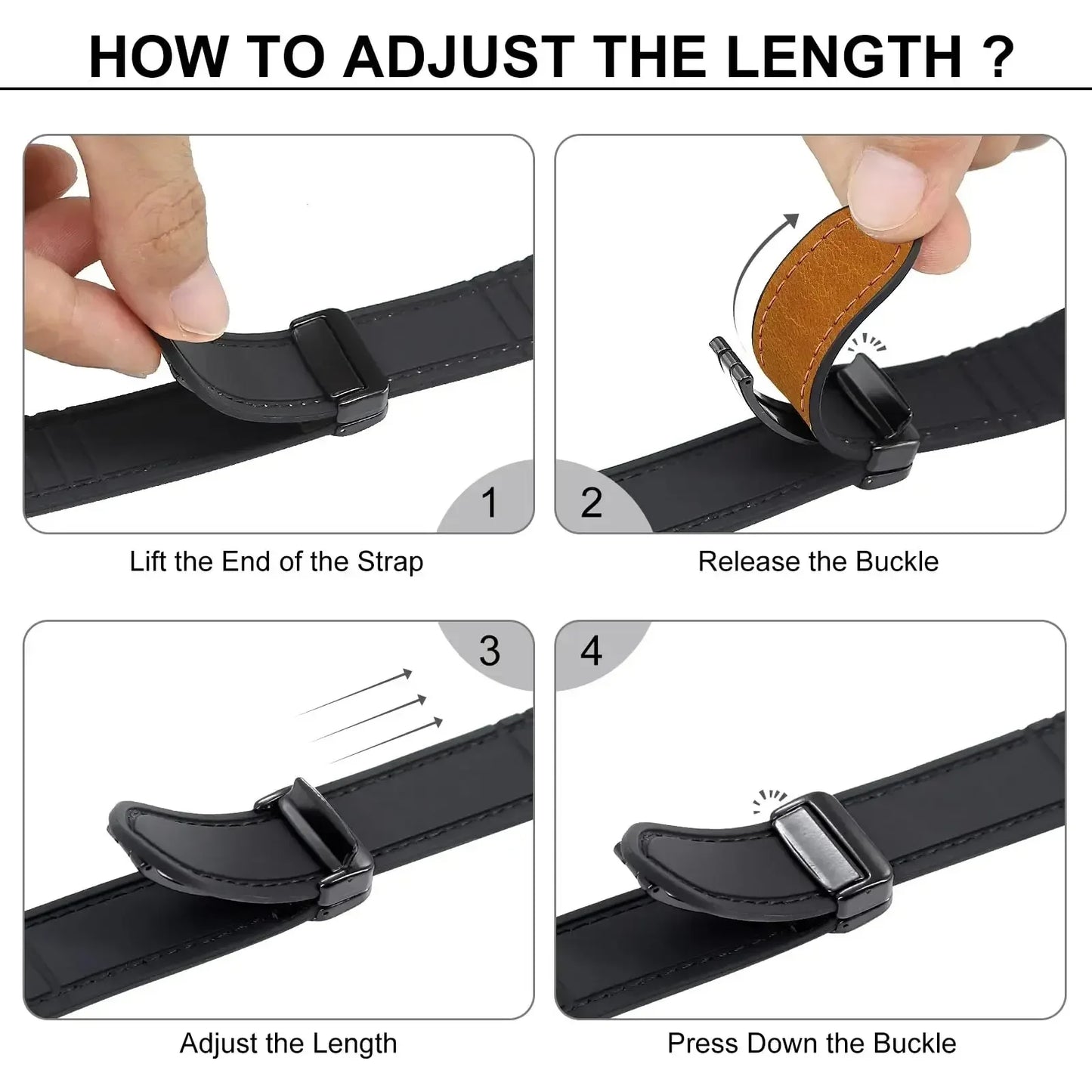 Premium Hybrid Leather & Silicone Watch Band