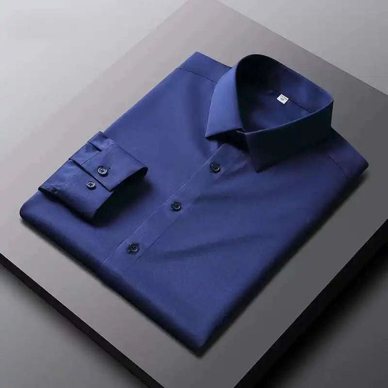 Iron-Free Solid Color Business Shirt