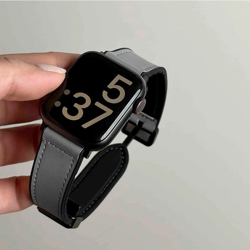 Premium Hybrid Leather & Silicone Watch Band
