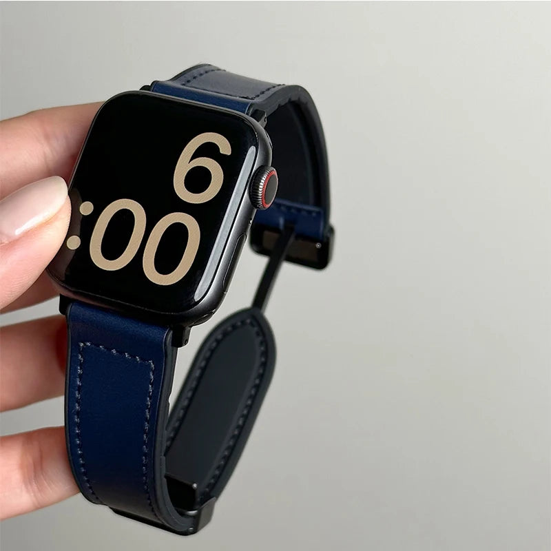 Premium Hybrid Leather & Silicone Watch Band